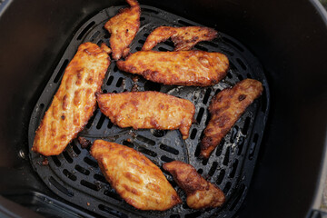 Juicy fresh chicken grill barbecue airfryer bbq. Fried sliced chicken breast dinner recipe cooking. 