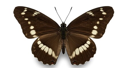 Naklejka premium Common Crow Butterfly Perched on Green Foliage in Natural Habitat