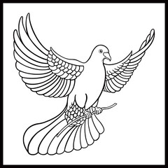 Dove birds logo for peace concept and wedding design

