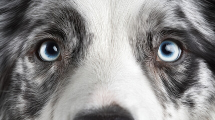 Blue Merle Border Collie's Expressive Eyes, Capturing Canine Emotion and Intelligence