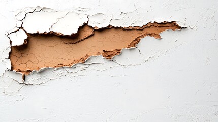 Obraz premium White Wall with Peeling Brown Paint Texture