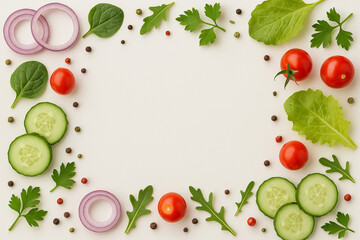 vegetables on a white background