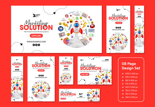 Marketing Agency Web Ad Banner Set