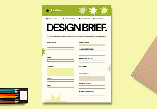 Utilitarian Design Brief Template
