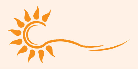 Abstract Orange Sun Design, Summer Sunshine Wave background