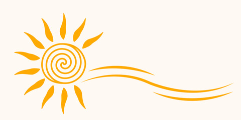 Summer Sun Spiral Design, Abstract Orange Waves, Warm Vibes