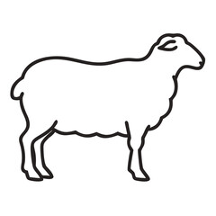 Black Sheep Outline Vector on transparent background
