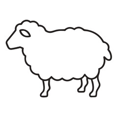 Black Sheep Outline Vector on transparent background

