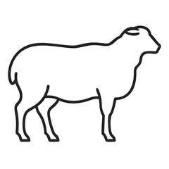 Black Sheep Outline Vector on transparent background
