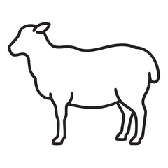 Black Sheep Outline Vector on transparent background
