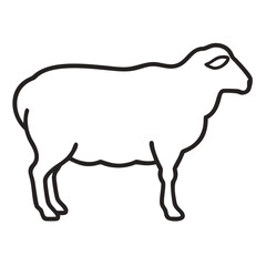 Black Sheep Outline Vector on transparent background
