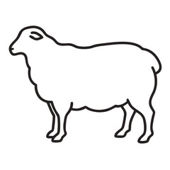 Black Sheep Outline Vector on transparent background
