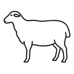 Black Sheep Outline Vector on transparent background
