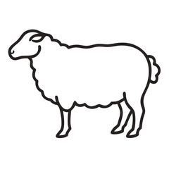 simple sheep Animal Thin Line  editable sheep Illustration
