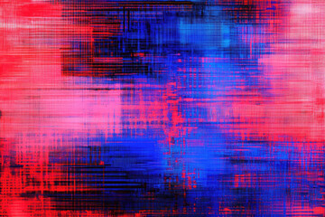 Abstract vibrant digital art, crisscrossing lines in red, blue, pink