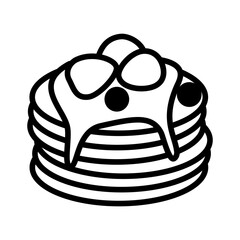 Illustration of egg pancake menus cusion meal in vector doodle line art style. High resolution and editable icon set perfect for symbol  logo  design element or poster for caf� or restaurant.