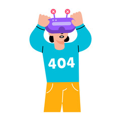 A flat style illustration showing a vr error experience