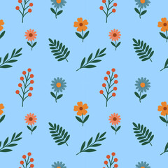 Simple floral seamless ethnic flower pattern for accessories and wrapping paper and clothes print and kids fabrics notebooks.