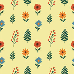 Simple floral seamless ethnic flower pattern for accessories and wrapping paper and clothes print and kids fabrics notebooks.