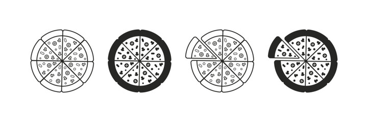 Pizza icon set