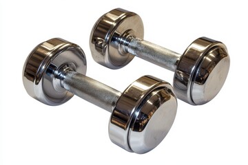 Pair of Ten-Pound Weights Isolated on White Background for Fitness and Strength Training
