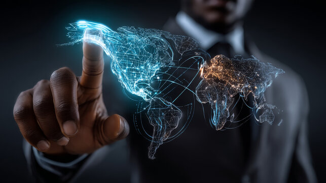 Hosting, Businessman holding global network connection on Hosting Services and Cloud Data Analytics, crafting strategy and Market Expansion, Technology and global Integration.