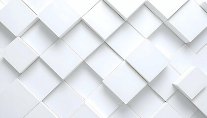 Fototapeta premium White Geometric Cube Pattern Background Texture