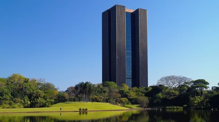 Modern Skyscraper: Central Bank of Brazil Headquarters in Brasilia, a Symbol of National Business in Latin America