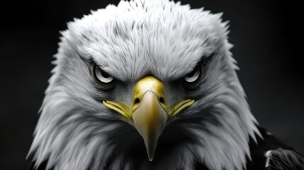 Striking Closeup of a Black Eagle with Intense Gaze, Representing American Wildlife