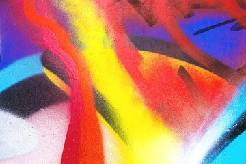 Vibrant abstract graffiti art with bold neon colors. 80s urban style, fluorescent paint, dynamic...