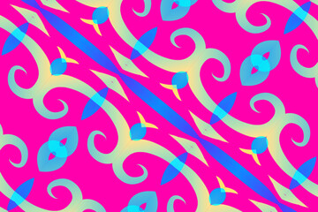 Seamless batik ethnic dayak line art pattern of indonesian culture traditional	