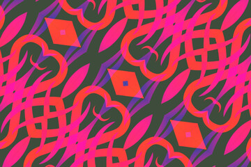 Seamless batik ethnic dayak line art pattern of indonesian culture traditional	