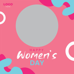 Social Media Post for Women's Day Sale Template with Dark Pink Background Design