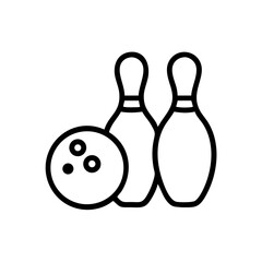Icon of a bowling ball and pins representing the sport