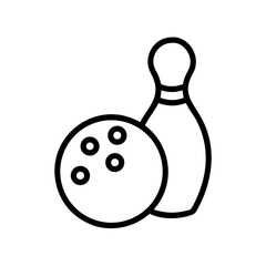 Icon of a bowling ball and pins representing the sport