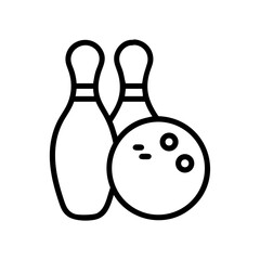 Icon of a bowling ball and pins representing the sport