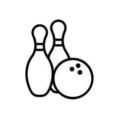 Icon of a bowling ball and pins representing the sport