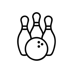 Icon of a bowling ball and pins representing the sport
