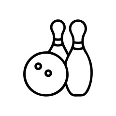Icon of a bowling ball and pins representing the sport