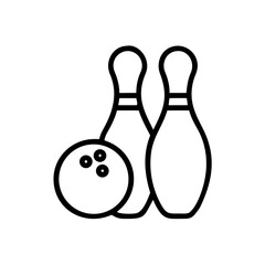 Icon of a bowling ball and pins representing the sport