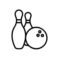 Icon of a bowling ball and pins representing the sport
