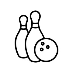 Icon of a bowling ball and pins representing the sport