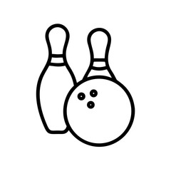 Icon of a bowling ball and pins representing the sport