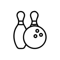Icon of a bowling ball and pins representing the sport