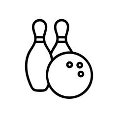 Icon of a bowling ball and pins representing the sport