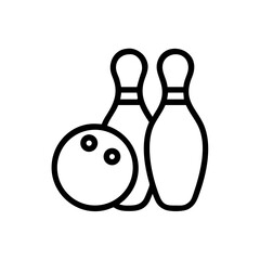 Icon of a bowling ball and pins representing the sport