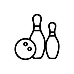 Icon of a bowling ball and pins representing the sport