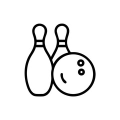 Icon of a bowling ball and pins representing the sport