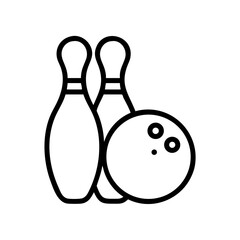 Icon of a bowling ball and pins representing the sport