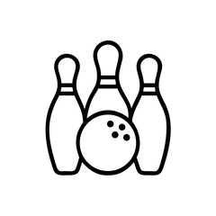 Icon of a bowling ball and pins representing the sport